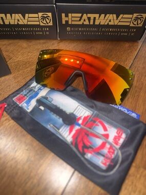 Men's Lazer Face Sunglasses — Red Orange Mirror Lens